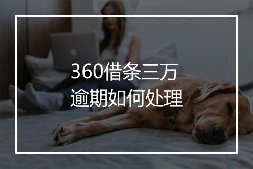 360借条三万逾期如何处理