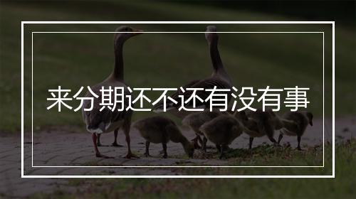 来分期还不还有没有事