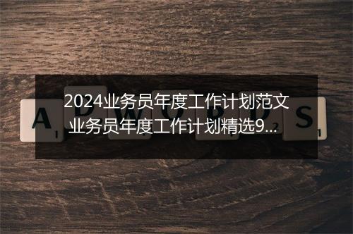 2024业务员年度工作计划范文 业务员年度工作计划精选9篇