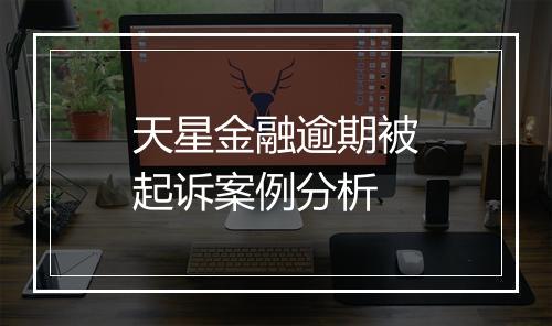 天星金融逾期被起诉案例分析