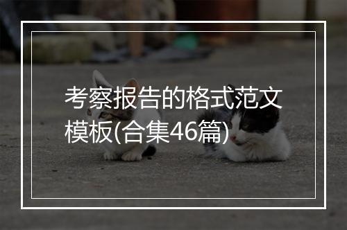考察报告的格式范文模板(合集46篇)