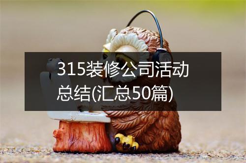 315装修公司活动总结(汇总50篇)