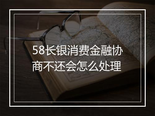 58长银消费金融协商不还会怎么处理
