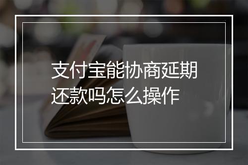 支付宝能协商延期还款吗怎么操作