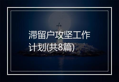 滞留户攻坚工作计划(共8篇)