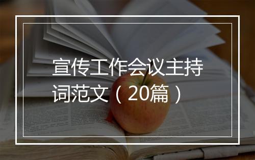 宣传工作会议主持词范文（20篇）