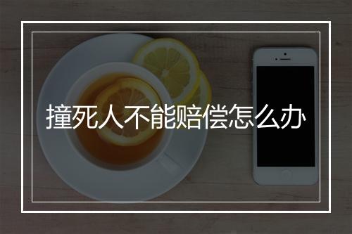 撞死人不能赔偿怎么办