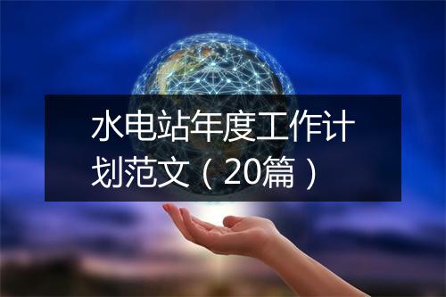水电站年度工作计划范文（20篇）