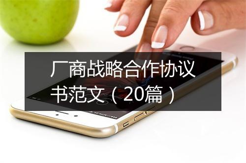 厂商战略合作协议书范文（20篇）