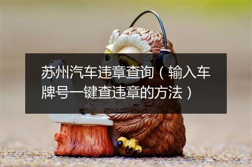 苏州汽车违章查询（输入车牌号一键查违章的方法）