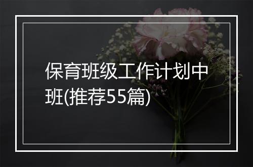 保育班级工作计划中班(推荐55篇)