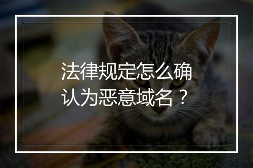 法律规定怎么确认为恶意域名？