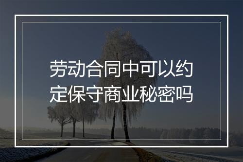 劳动合同中可以约定保守商业秘密吗