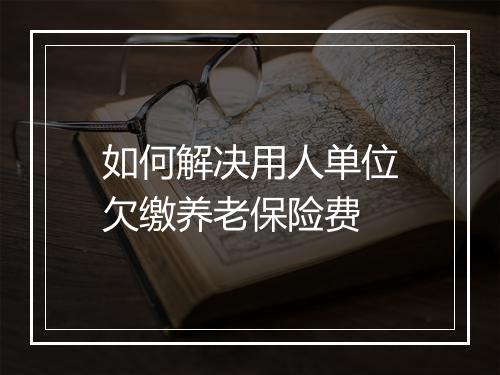 如何解决用人单位欠缴养老保险费