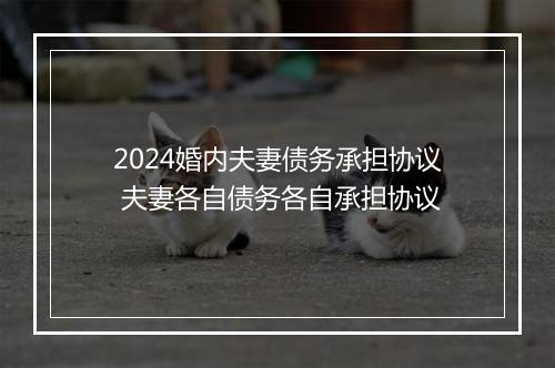 2024婚内夫妻债务承担协议 夫妻各自债务各自承担协议