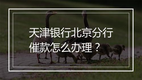 天津银行北京分行催款怎么办理？