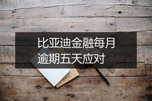 比亚迪金融每月逾期五天应对