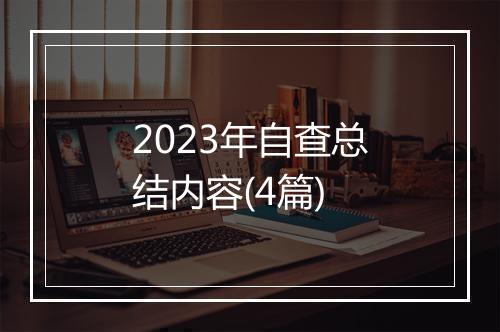 2023年自查总结内容(4篇)