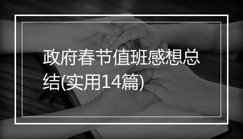 政府春节值班感想总结(实用14篇)
