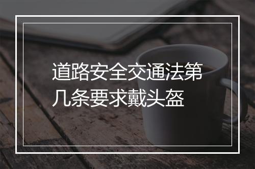 道路安全交通法第几条要求戴头盔