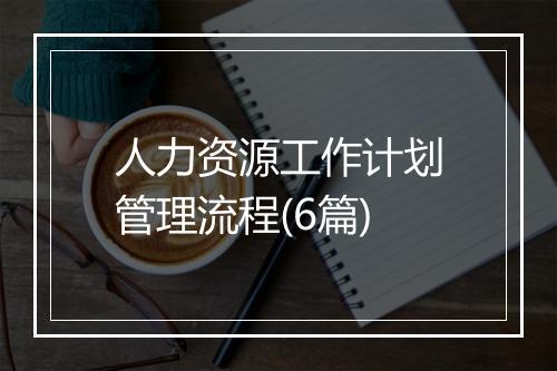 人力资源工作计划管理流程(6篇)