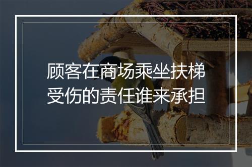 顾客在商场乘坐扶梯受伤的责任谁来承担