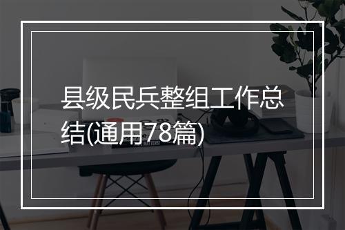 县级民兵整组工作总结(通用78篇)