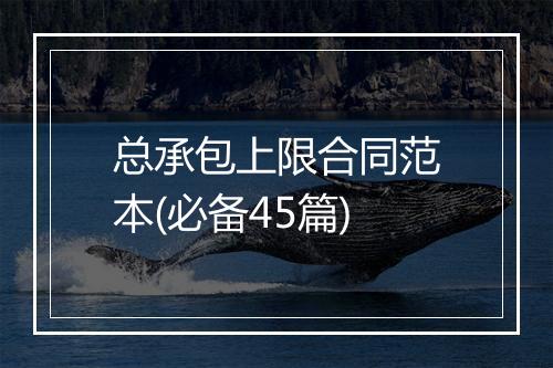 总承包上限合同范本(必备45篇)