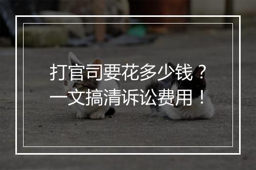 打官司要花多少钱？一文搞清诉讼费用！