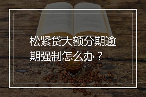 松紧贷大额分期逾期强制怎么办？