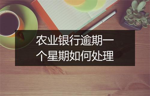 农业银行逾期一个星期如何处理