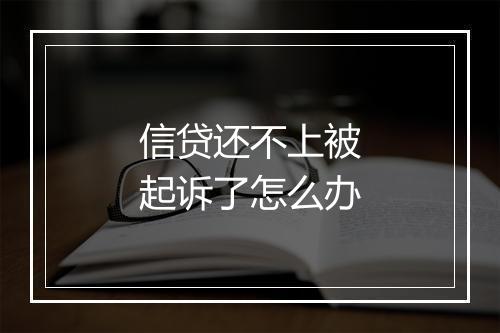 信贷还不上被起诉了怎么办