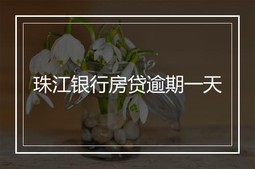 珠江银行房贷逾期一天
