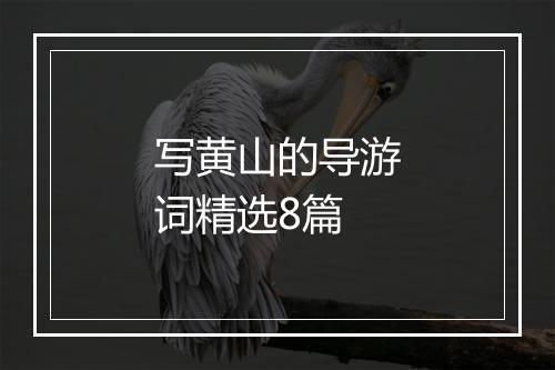 写黄山的导游词精选8篇