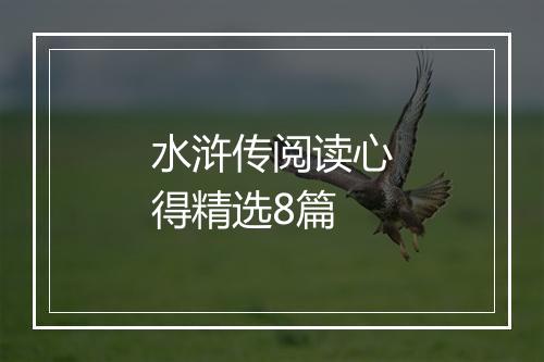 水浒传阅读心得精选8篇