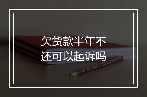 欠货款半年不还可以起诉吗
