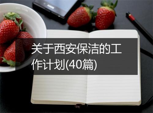 关于西安保洁的工作计划(40篇)