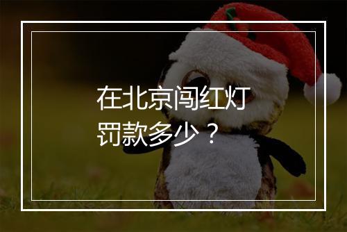 在北京闯红灯罚款多少？