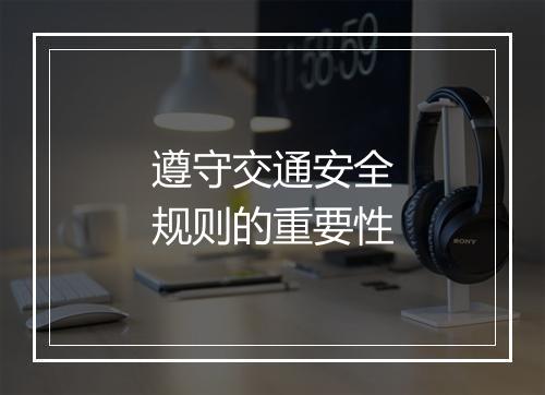 遵守交通安全规则的重要性