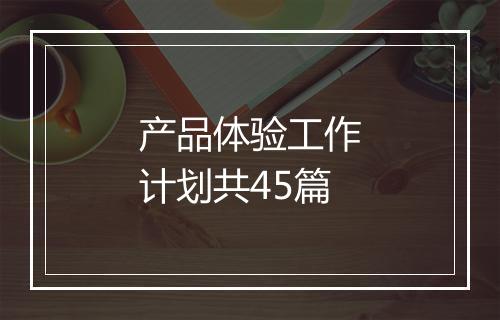 产品体验工作计划共45篇
