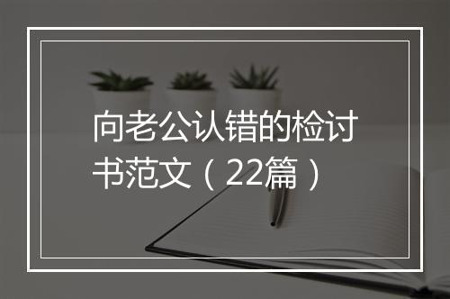 向老公认错的检讨书范文（22篇）