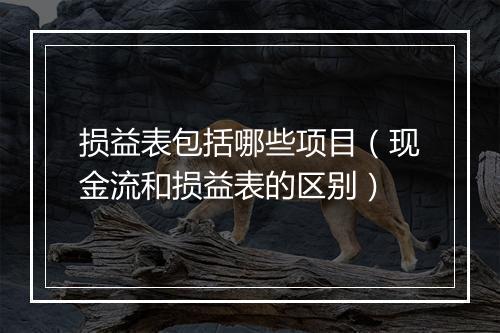 损益表包括哪些项目（现金流和损益表的区别）