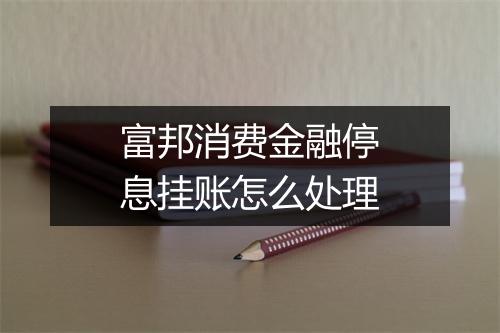 富邦消费金融停息挂账怎么处理