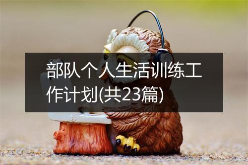 部队个人生活训练工作计划(共23篇)