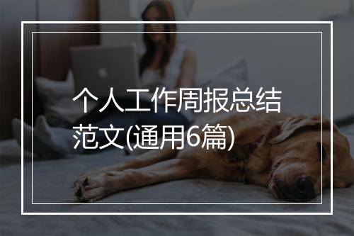 个人工作周报总结范文(通用6篇)