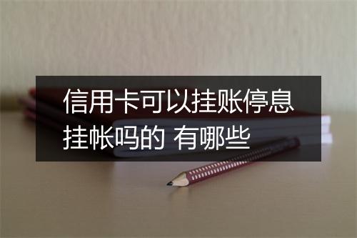 信用卡可以挂账停息挂帐吗的 有哪些
