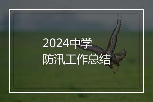 2024中学防汛工作总结