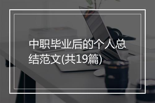 中职毕业后的个人总结范文(共19篇)