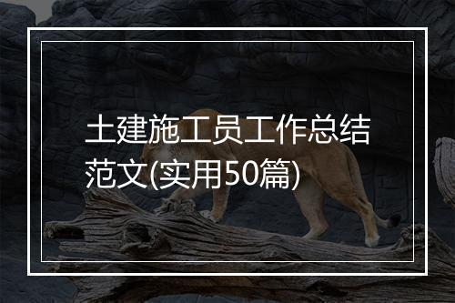 土建施工员工作总结范文(实用50篇)