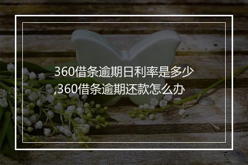 360借条逾期日利率是多少,360借条逾期还款怎么办
